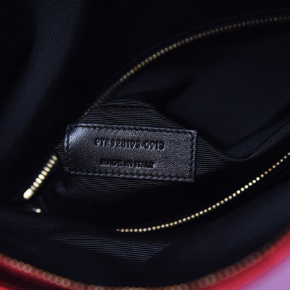 Saint Laurent Metallic Smooth Calfskin Letters Fold-Over Clutch Red Fuchsia 7 of 10