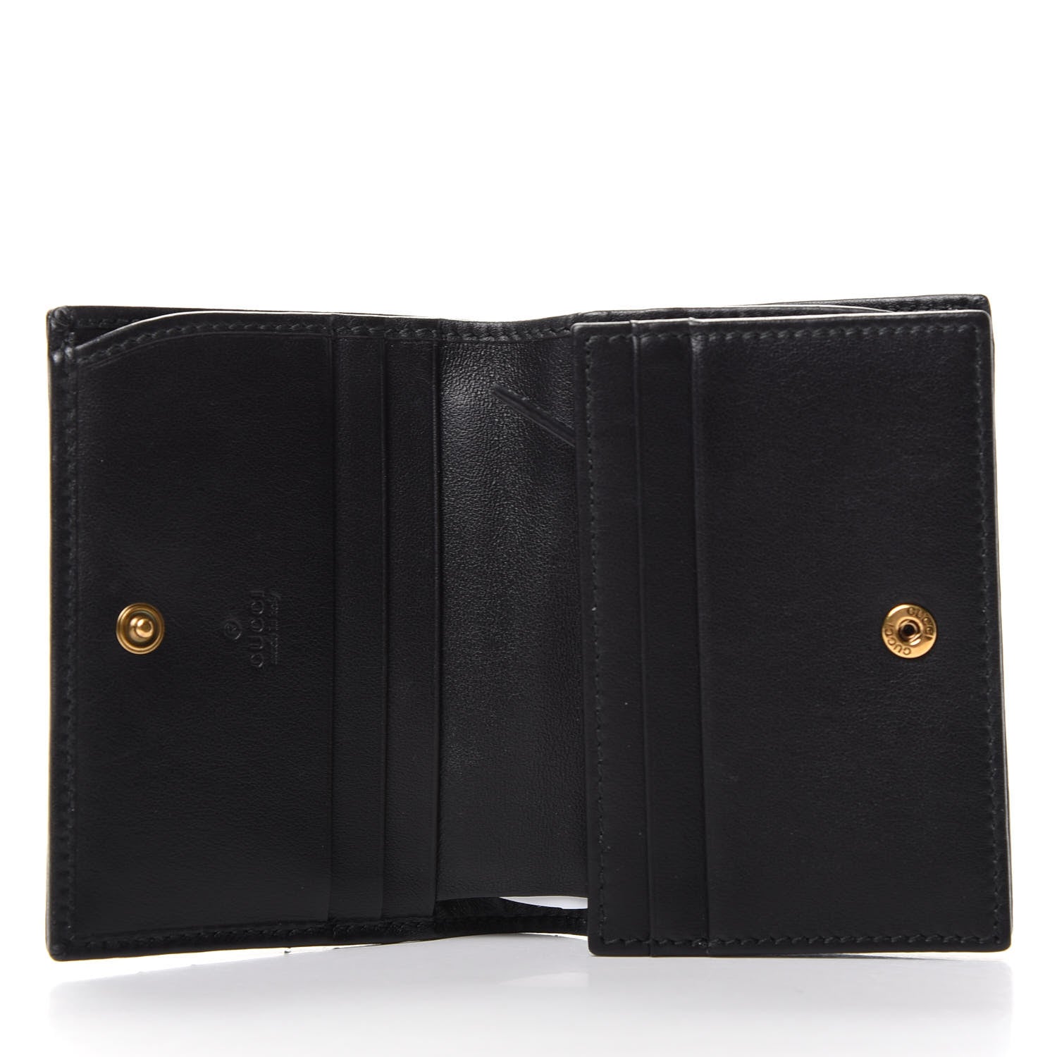 Gucci Calfskin Matelasse GG Marmont Card Case Wallet Black 5 of 6