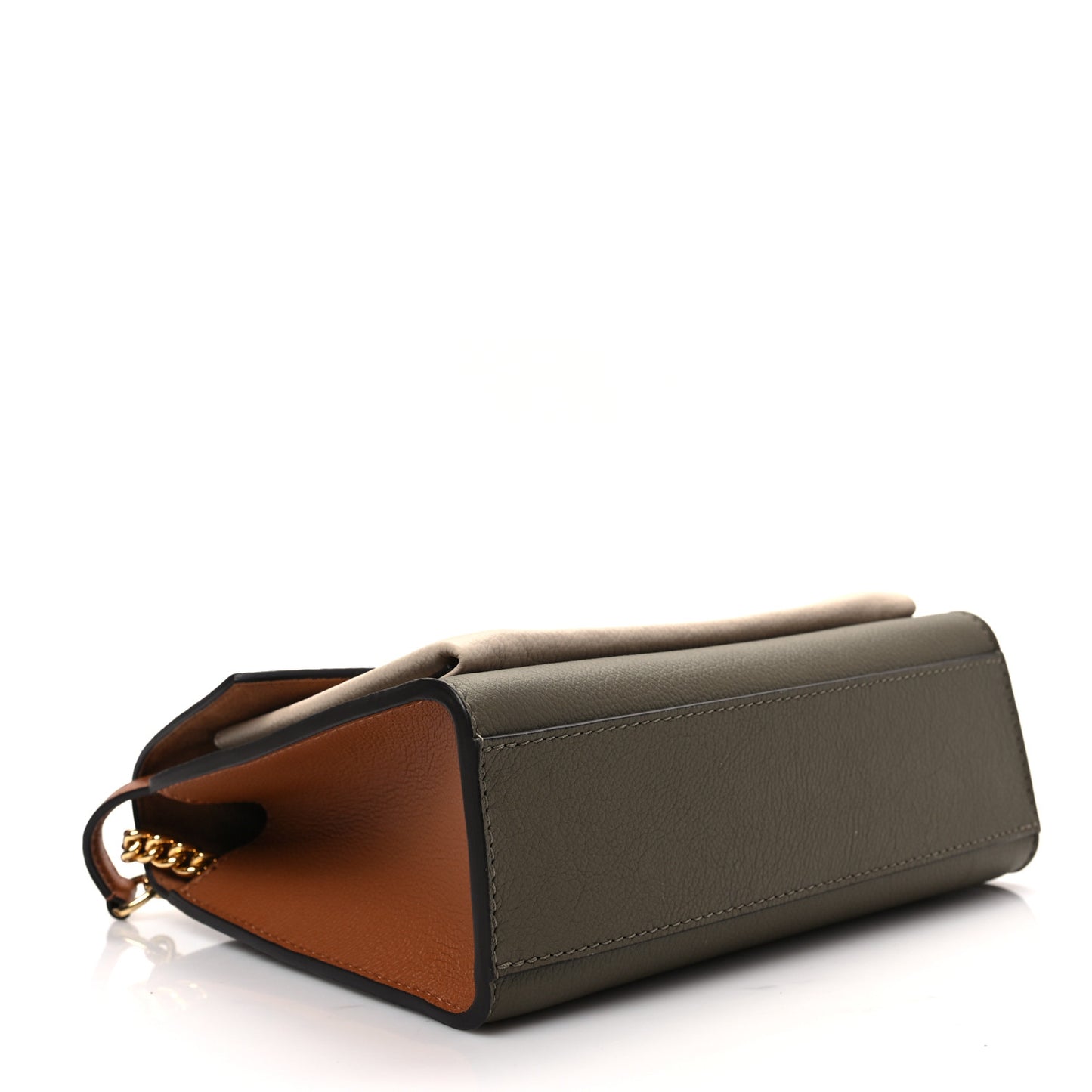 Soft Calfskin Mylockme Chain Bag BB Smokey Brown Green