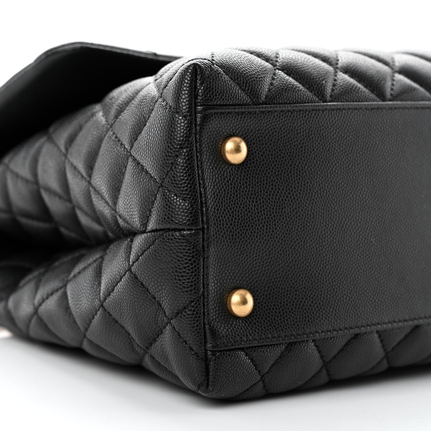 Caviar Quilted Medium Coco Handle Flap Black