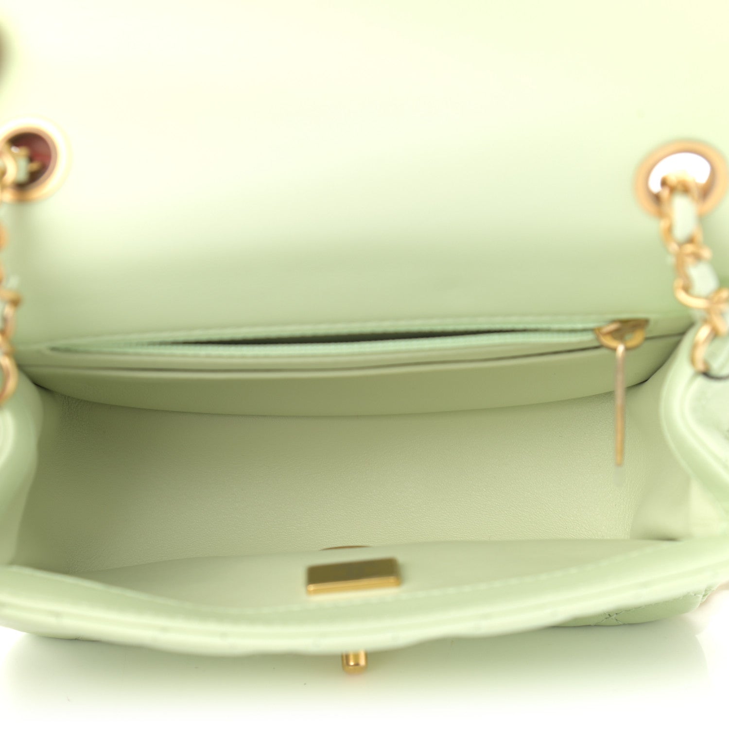 Chanel Lambskin Quilted Mini Pearl Crush Flap Light Green 5 of 9