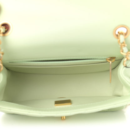 Chanel Lambskin Quilted Mini Pearl Crush Flap Light Green 5 of 9