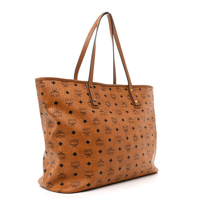 MCM Visetos Large Liz Reversible Shopper Tote Cognac 4 of 11