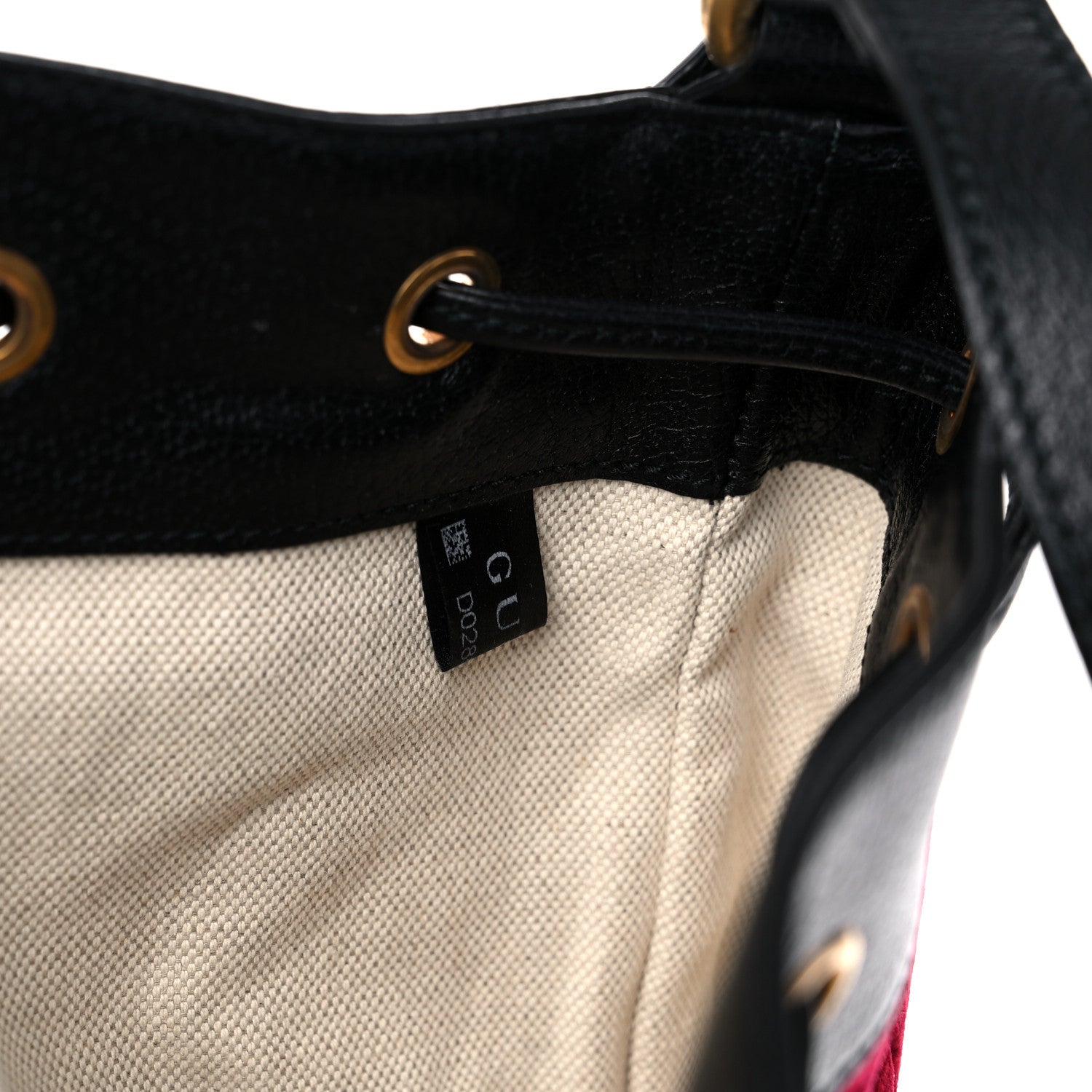 Gucci Velvet GG Monogram Textured Calfskin Web Bucket Bag Red Cipria Black 8 of 11