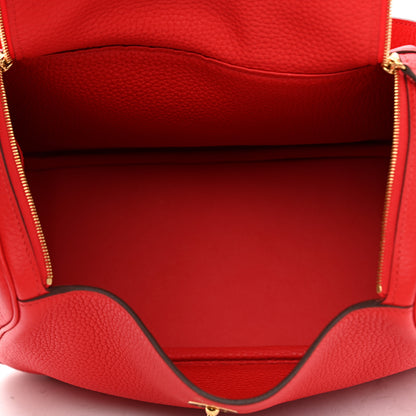 Hermes Taurillon Clemence Lindy 26 Rouge De Coeur 5 of 11