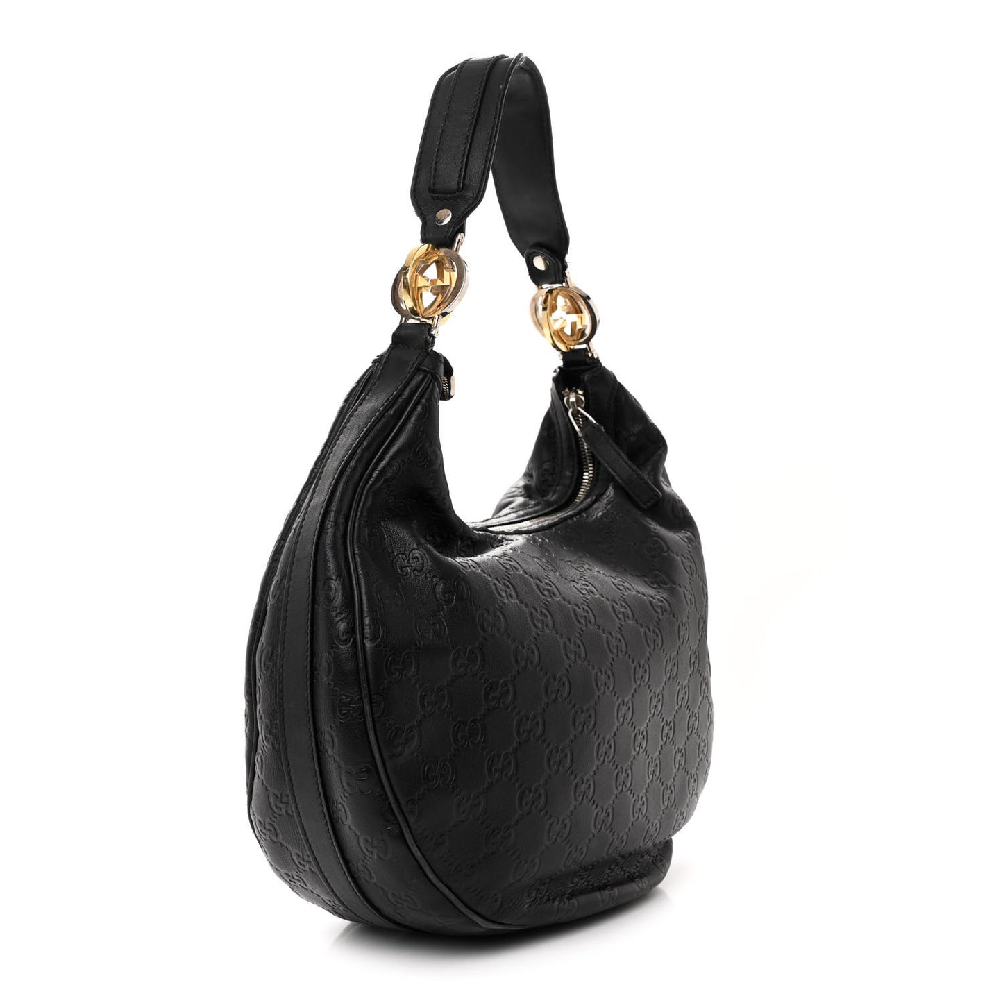 Guccissima Medium GG Twins Hobo Black
