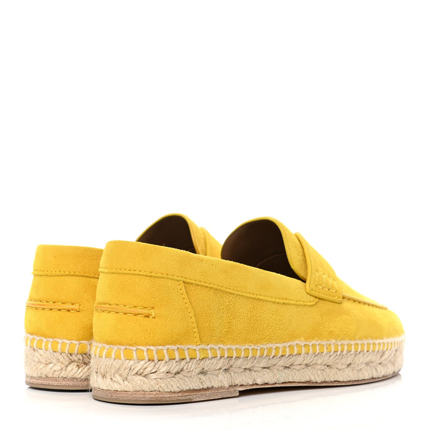 Suede Goatskin Womens Trip Espadrilles 36 Jaune Citron