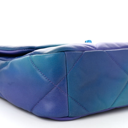 Chanel Tie Dye Calfskin Quilted Medium Chanel 19 Flap Blue Purple 9 of 10