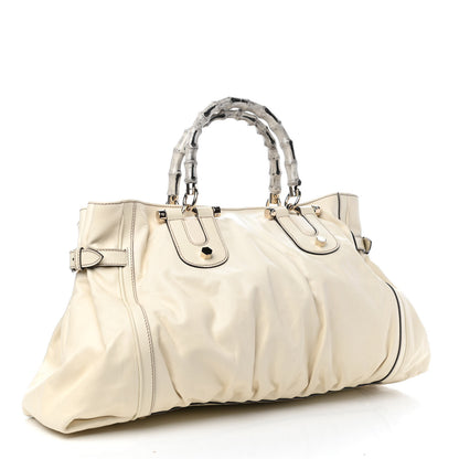 Gucci Calfskin Bamboo Large Pop Top Handle Tote Off White 3 of 10