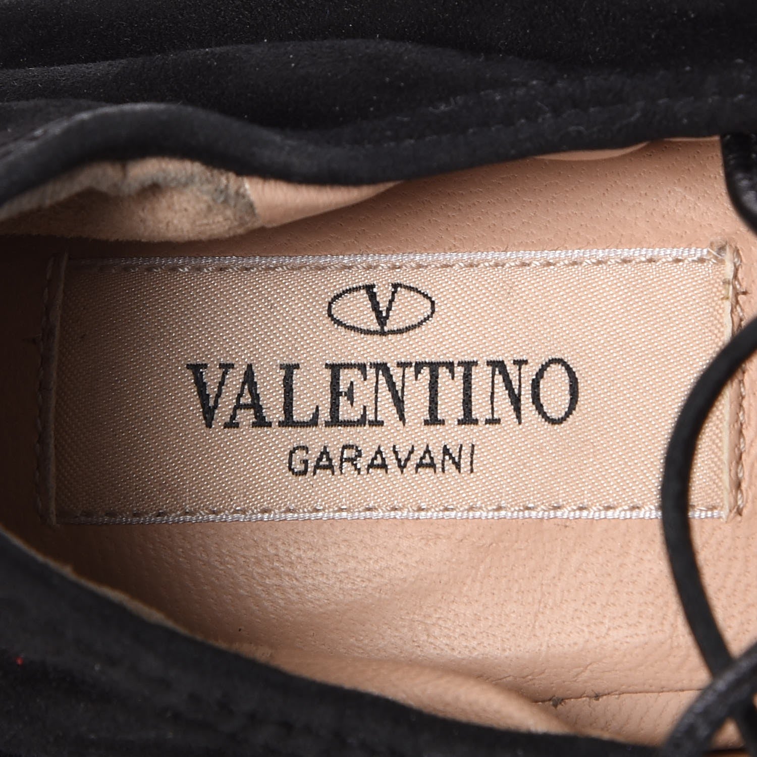 Valentino Garavani Suede Rockstud Gladiator Lace Up Ballerina Flats 39.5 Black 6 of 13