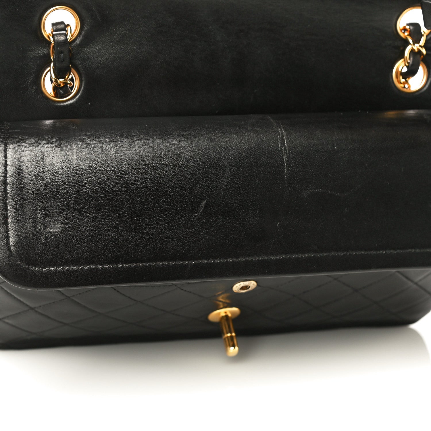 Chanel Lambskin Quilted Medium Double Flap Black 13 of 21