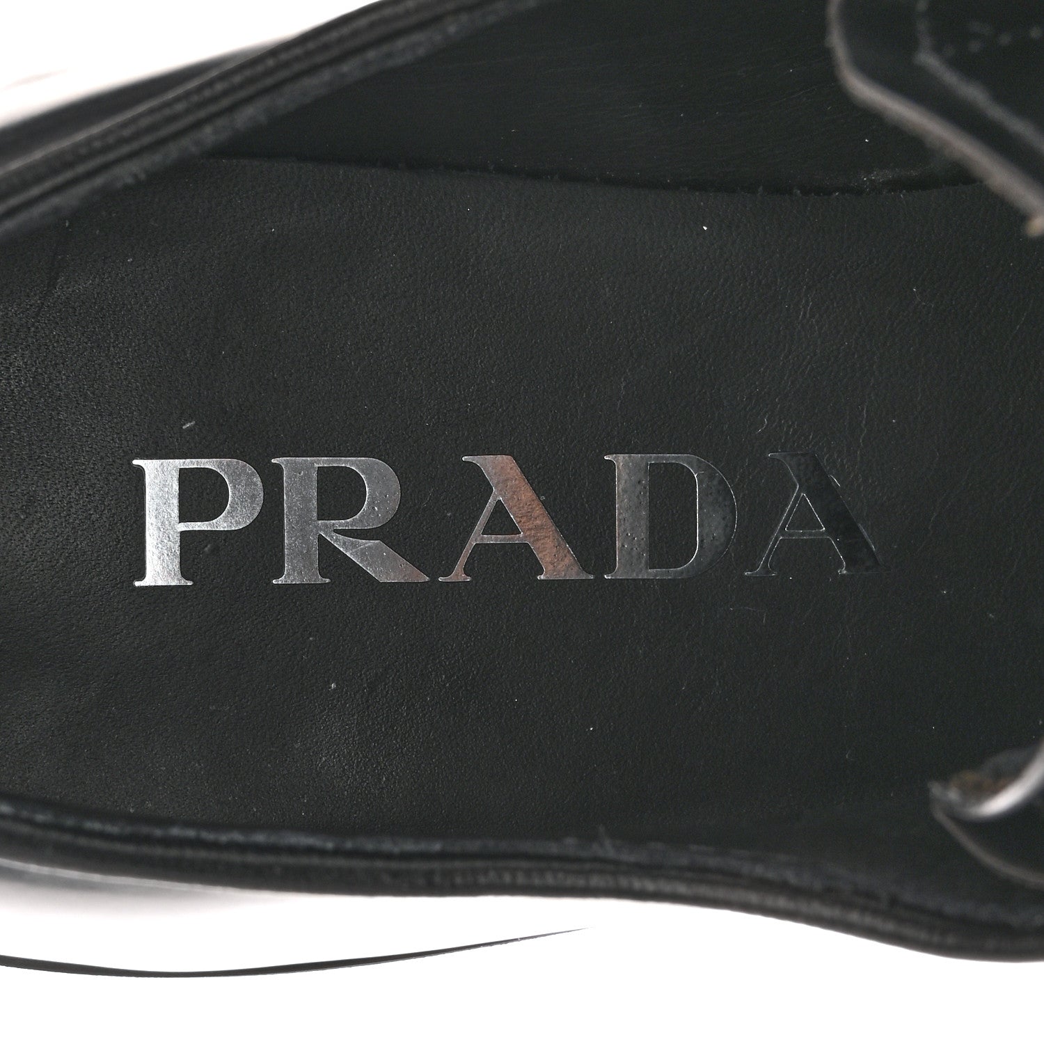 Prada Spazzolato Rois Monolith 55mm Derby Loafers 36.5 Black White 7 of 12