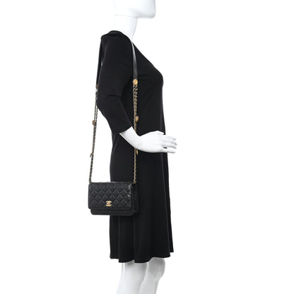 Chanel Caviar Quilted Twist Your Buttons Wallet On Chain WOC Black 2 of 10