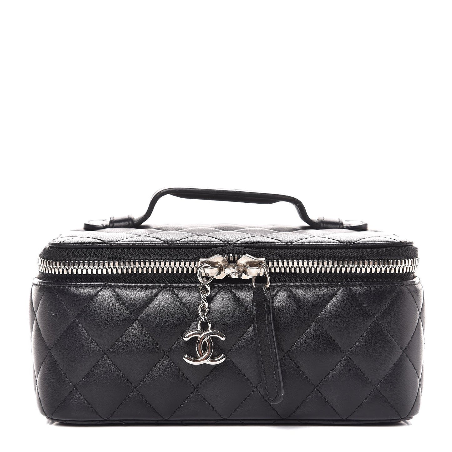 Lambskin Quilted Jewelry Case Black