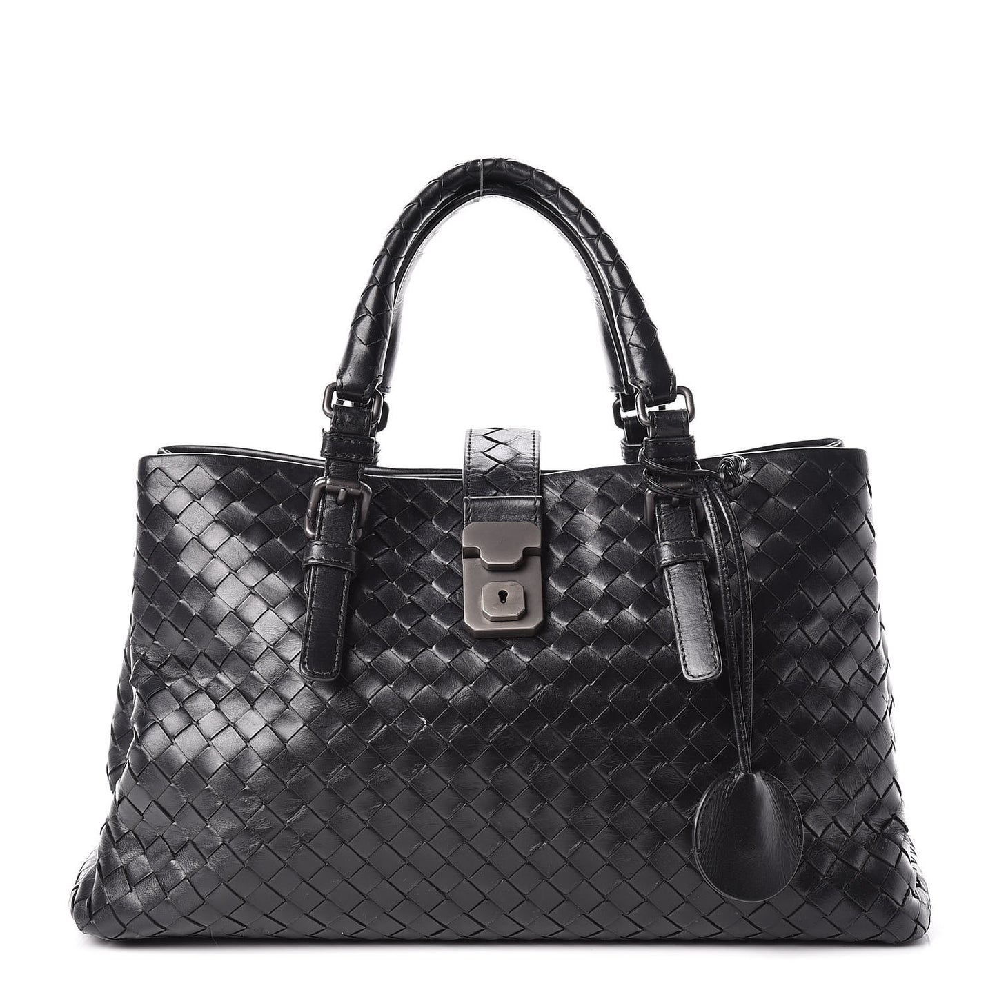 Light Calf Intrecciato Small Roma Black