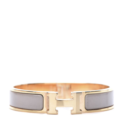 Hermes Enamel Narrow Clic Clac H Bracelet PM Marron Glace 1 of 6