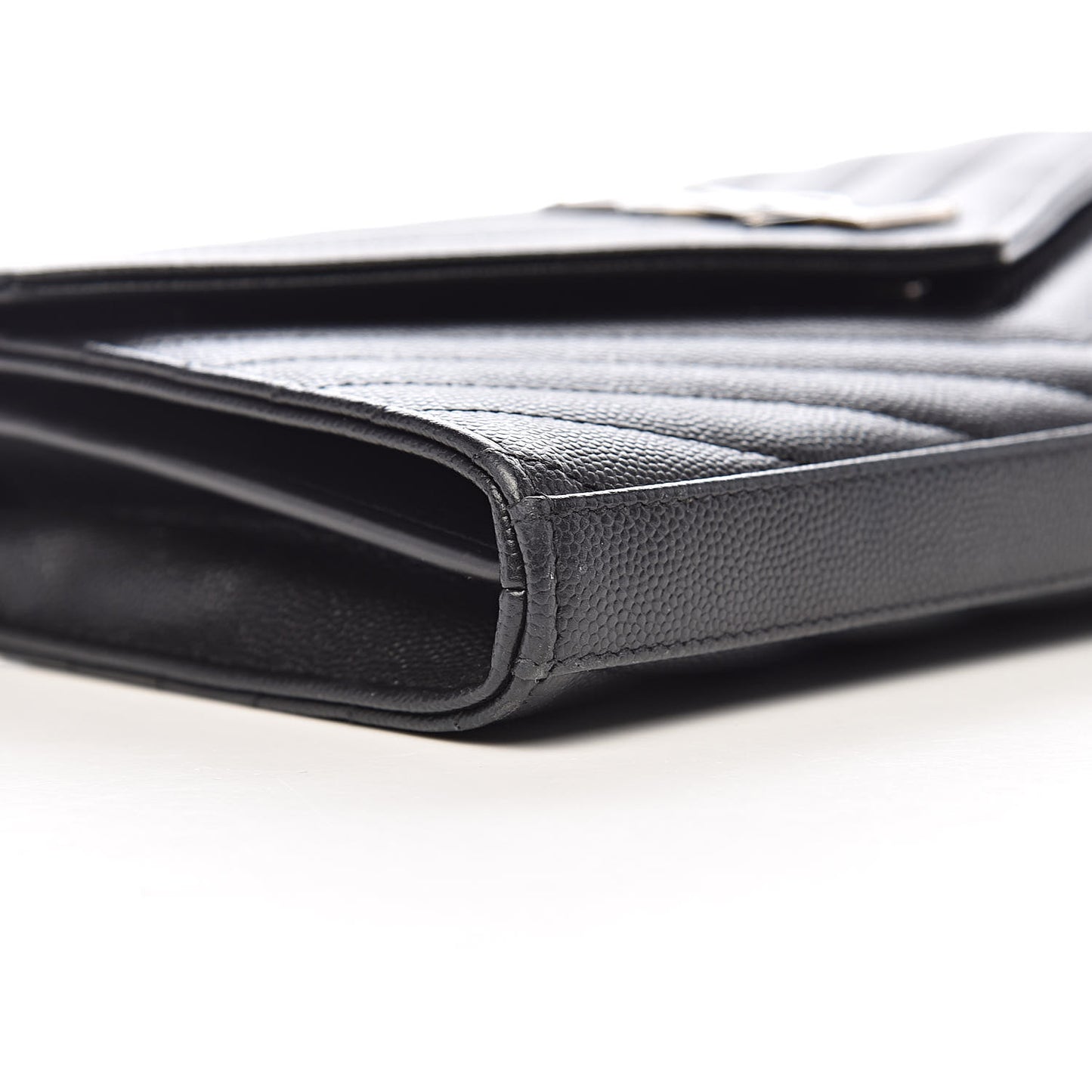 Grain De Poudre Matelasse Chevron Monogram Chain Wallet Black