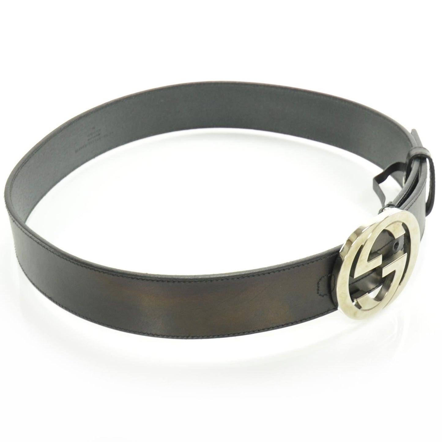 Leather GG Belt Black 80 32