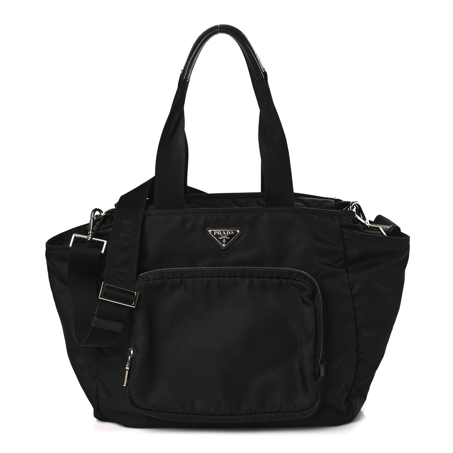 Tessuto Nylon Vela Diaper Bag Black