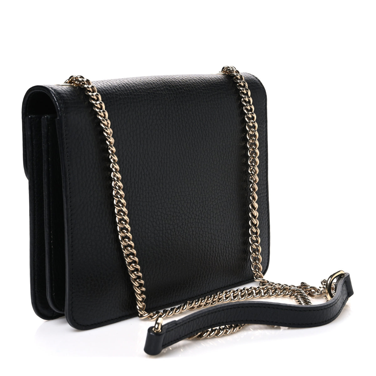 Dollar Calfskin Small Interlocking G Shoulder Bag Black