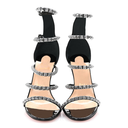 Christian Louboutin Patent Forever Girl 100 Studded Sandals 38 Black 3 of 9