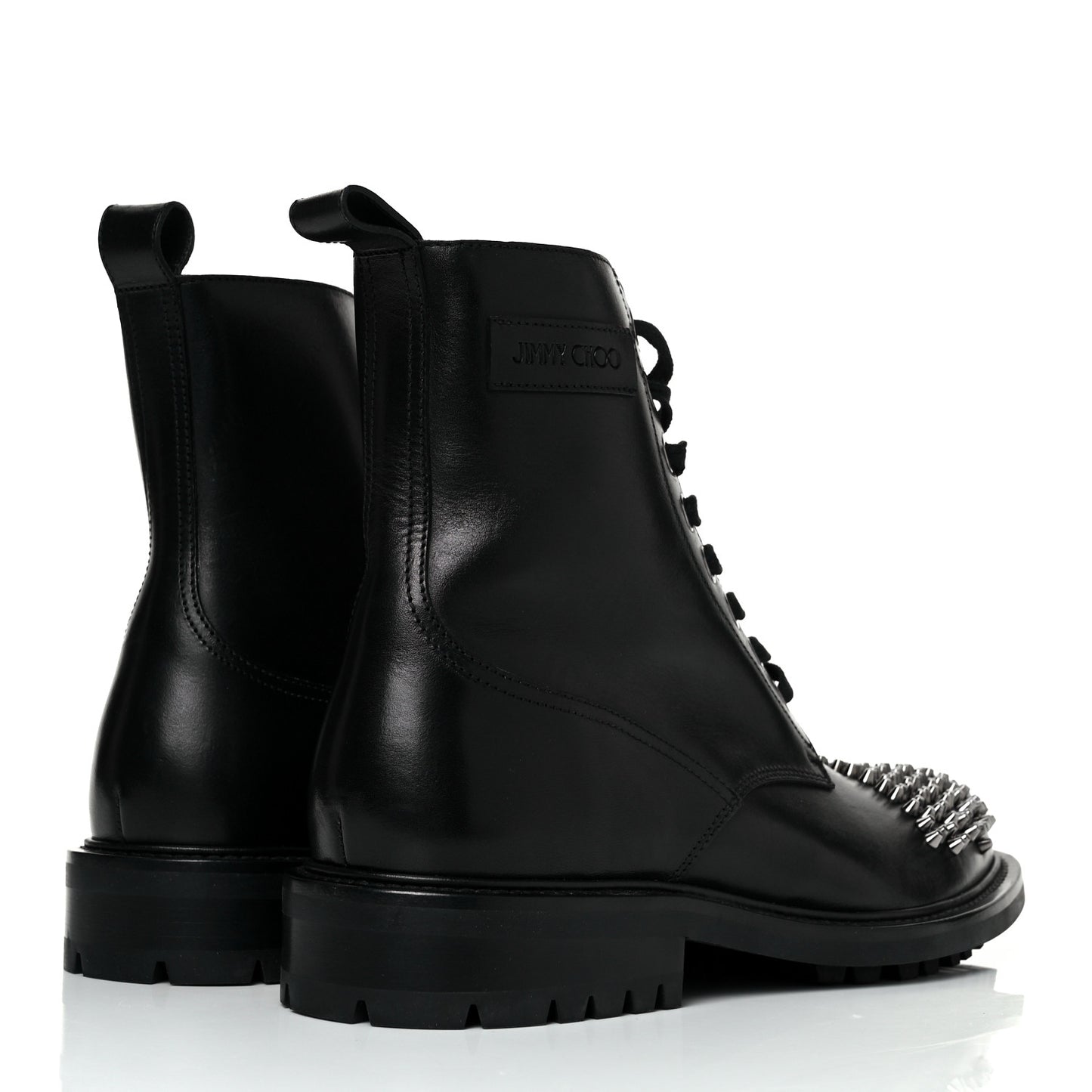 Calfskin Studs Mens Turing Ankle Boots 43 Black