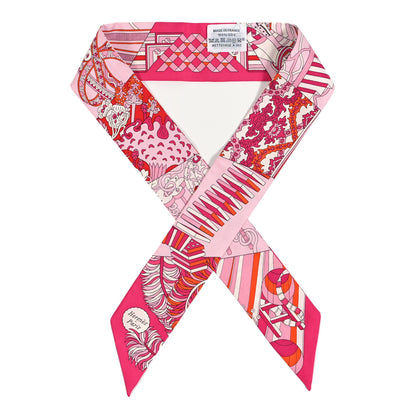 Hermes Silk De l'Ombrelle Aux Duels Twilly Fuchsia Rose Pale 1 of 4