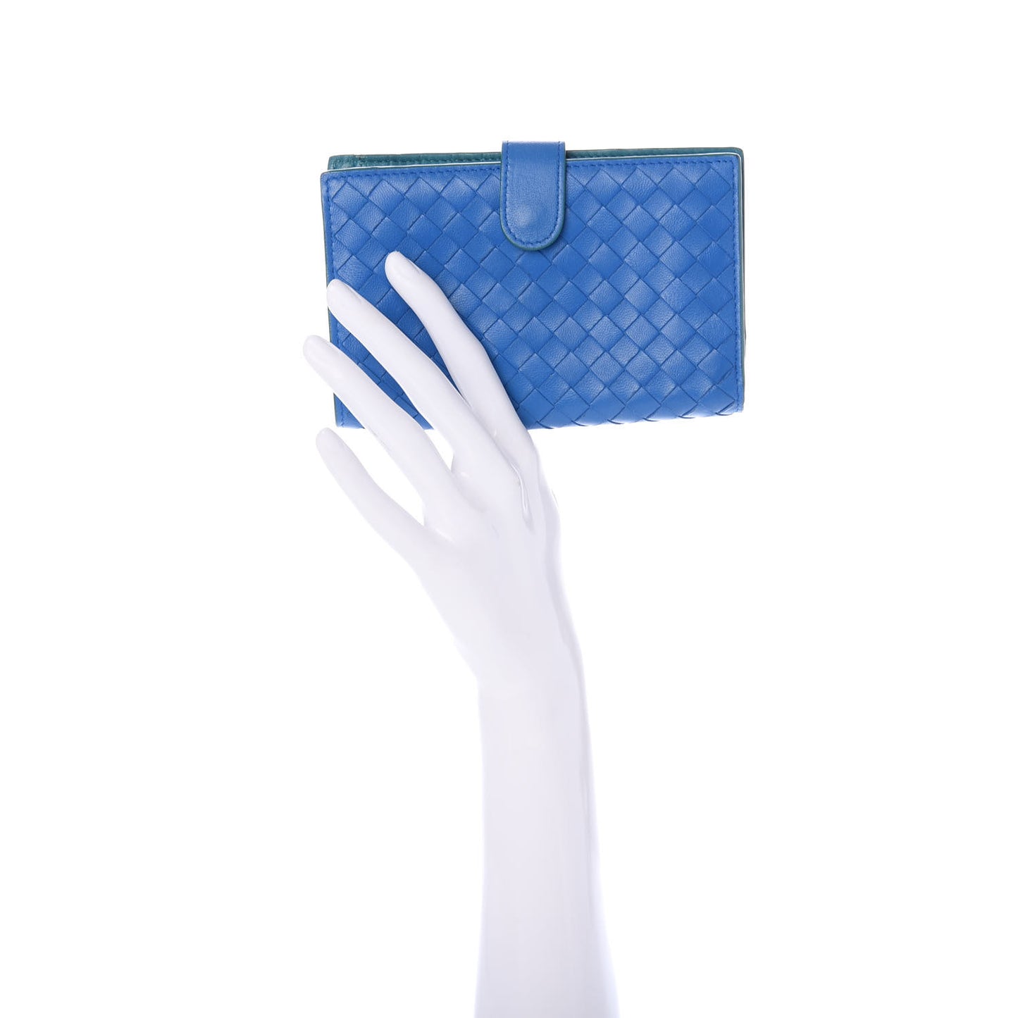 Nappa Intrecciato Continental Wallet Bleuette Lagoon