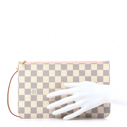 Louis Vuitton Damier Azur Neverfull MM GM Pochette Rose Ballerine 2 of 7