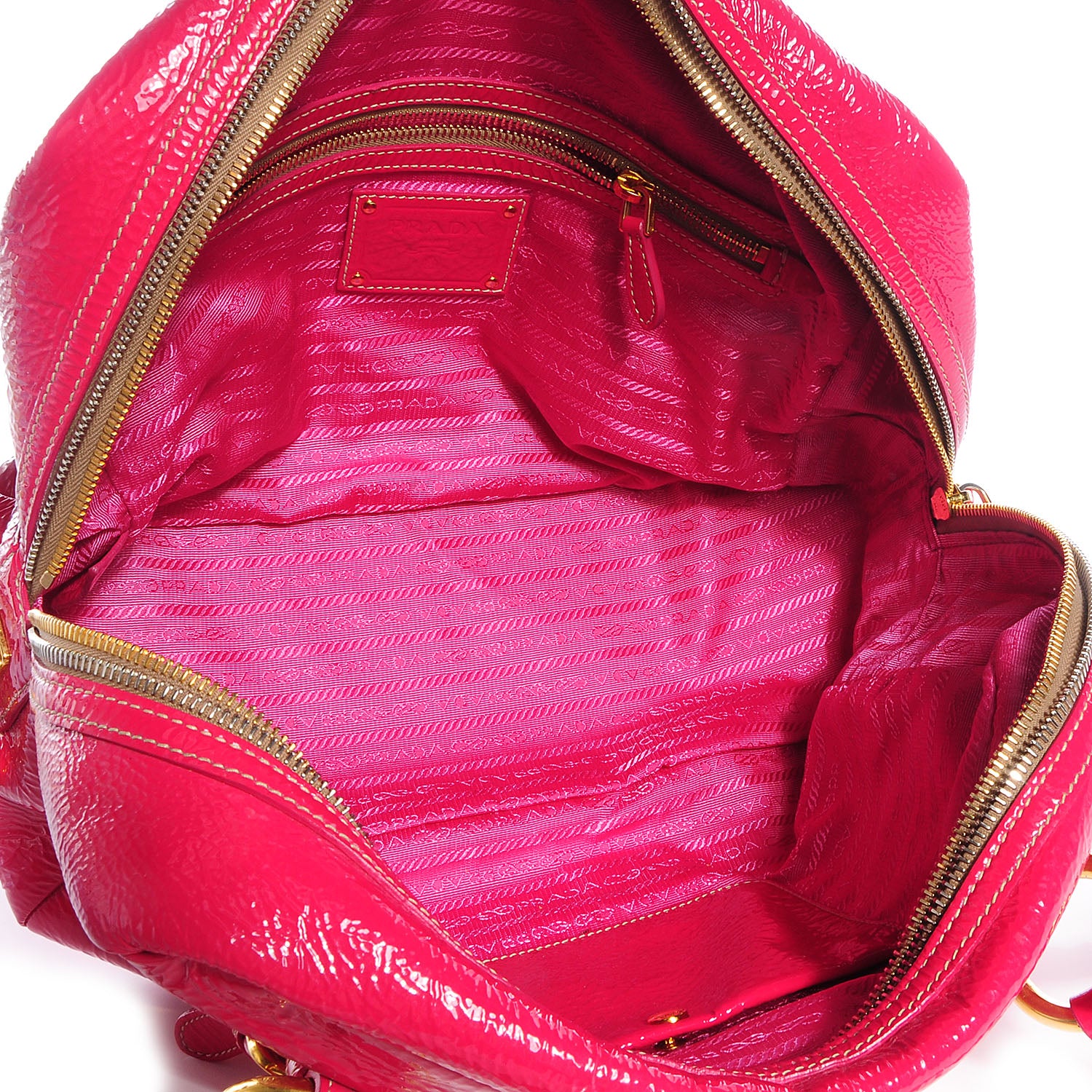 Prada Naplak Zipper Bowler Tote Fuxia 7 of 11