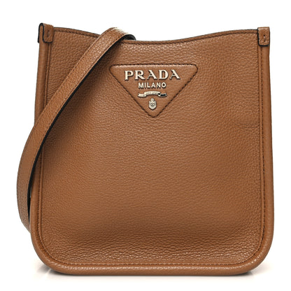 Prada Vitello Daino Soft Mini Hobo Messenger Bag Caramel 1 of 9