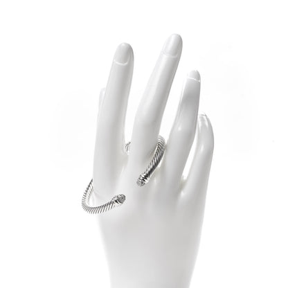 David Yurman Sterling Silver Pave Diamond 5mm Cable Classics Bracelet 2 of 4
