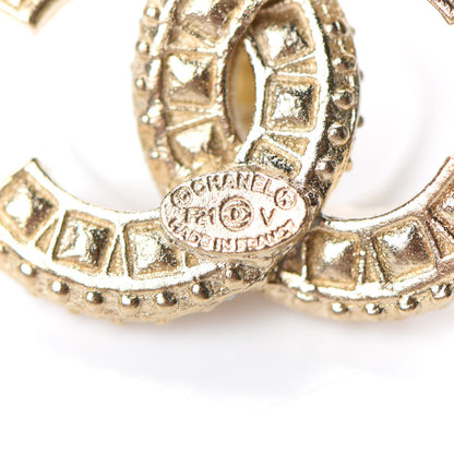 Chanel Crystal CC Earrings Gold 4 of 5