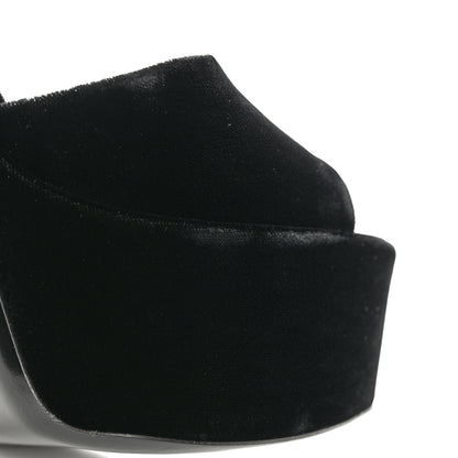Saint Laurent Velvet Jodie Platform Sandals 38 Black 9 of 19