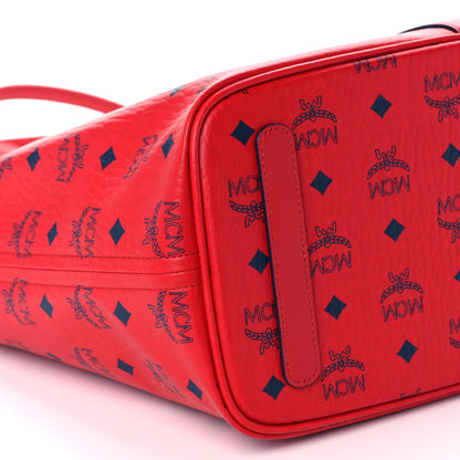 MCM Visetos Medium Liz Reversible Shopper Tote Ruby Red 8 of 9