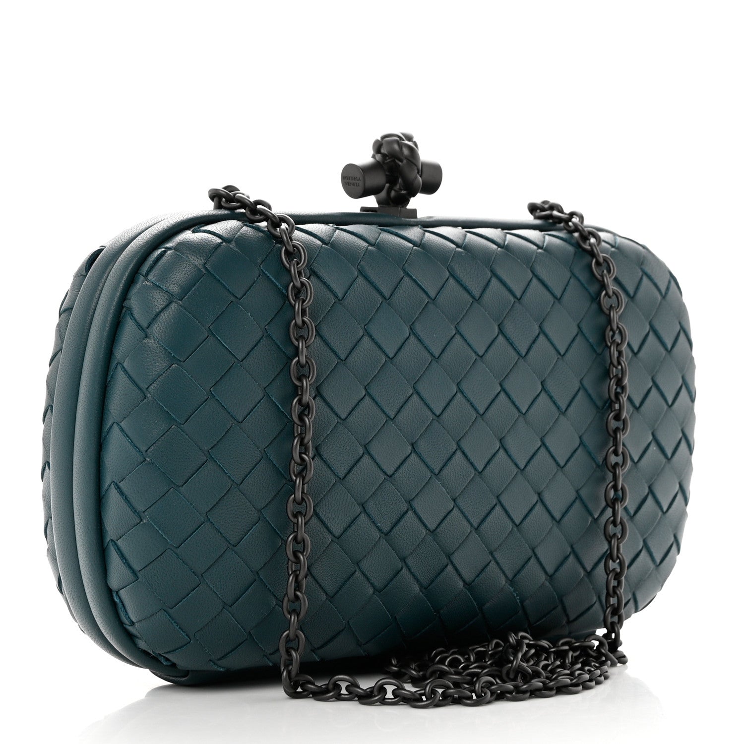 Bottega Veneta Nappa Intrecciato Chain Knot Clutch Mallard 3 of 6