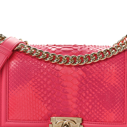 Chanel Snakeskin Medium Boy Flap Pink 8 of 10