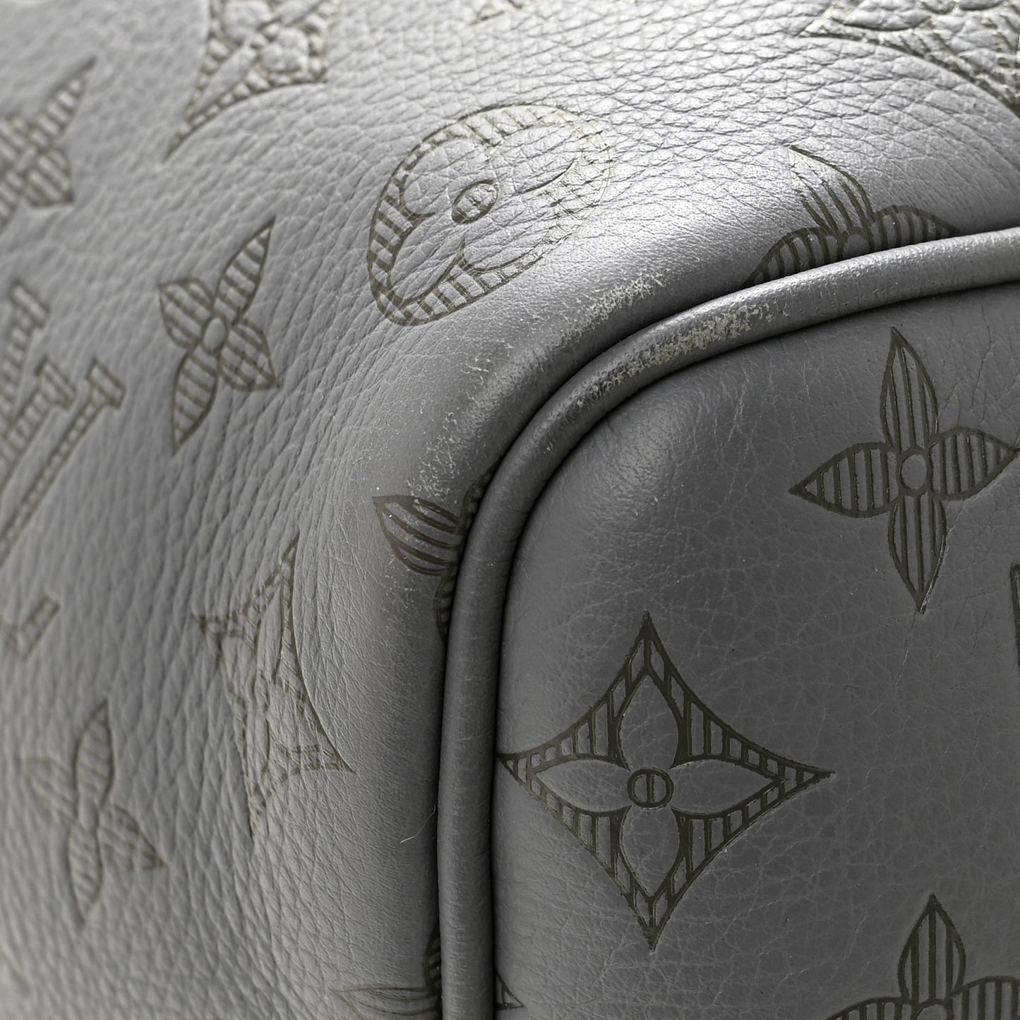 Calfskin Monogram Shadow Keepall Bandouliere 50 Anthracite gray