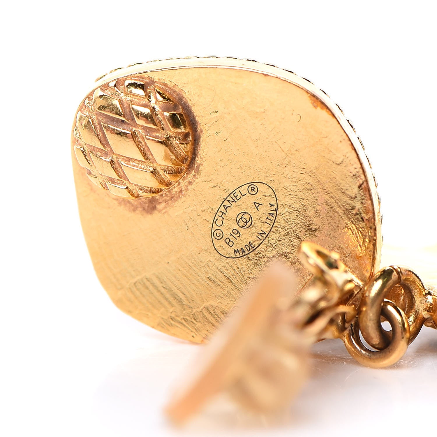 Chanel Resin Along The Nile CC Clip On Earrings Gold Black 4 of 5