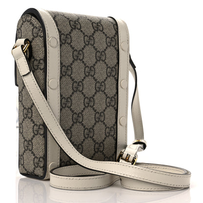 Gucci GG Supreme Monogram Azalea Calfskin Mini Horsebit 1955 Crossbody Bag Beige Ebony Mystic White 3 of 9