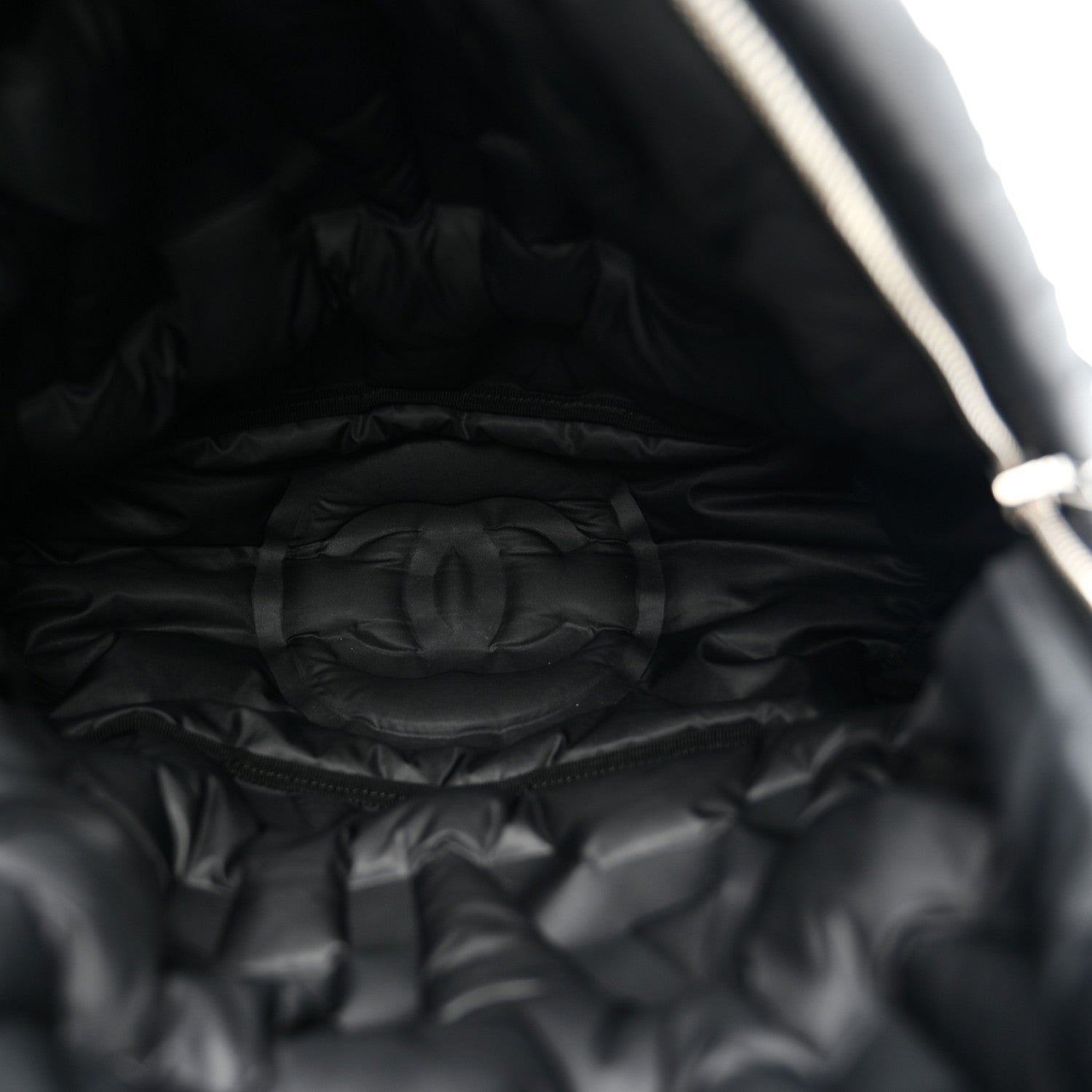 Chanel Nylon Embossed Small Doudoune Backpack Grey 5 of 10
