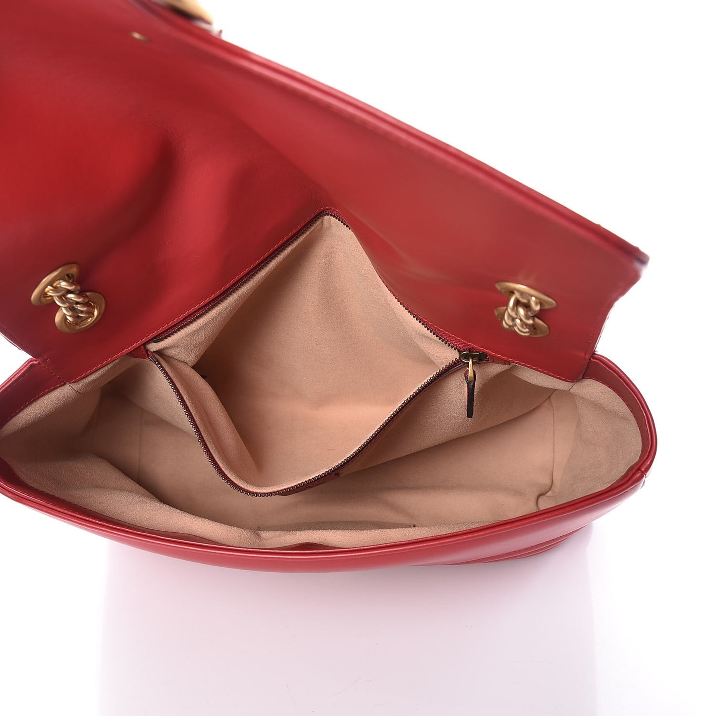 Calfskin Matelasse Large GG Marmont Shoulder Bag Hibiscus Red