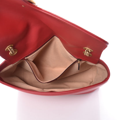 Gucci Calfskin Matelasse Large GG Marmont Shoulder Bag Hibiscus Red 5 of 9