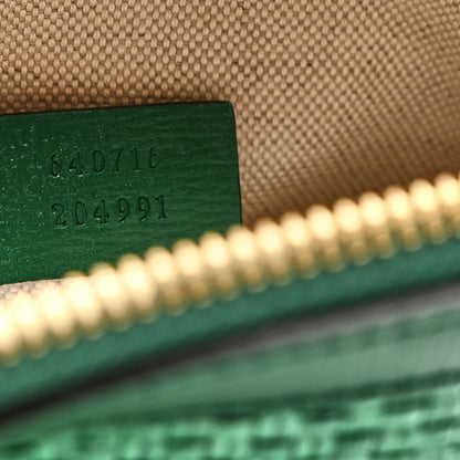 Gucci Straw Azalea Calfskin Woven Mini Horsebit 1955 Top Handle Bag  Emerald 7 of 13