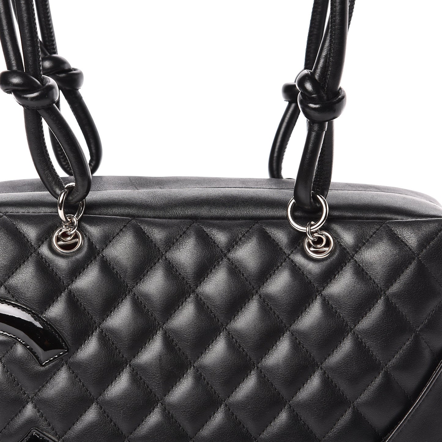Calfskin Quilted Large Cambon Bowler Black