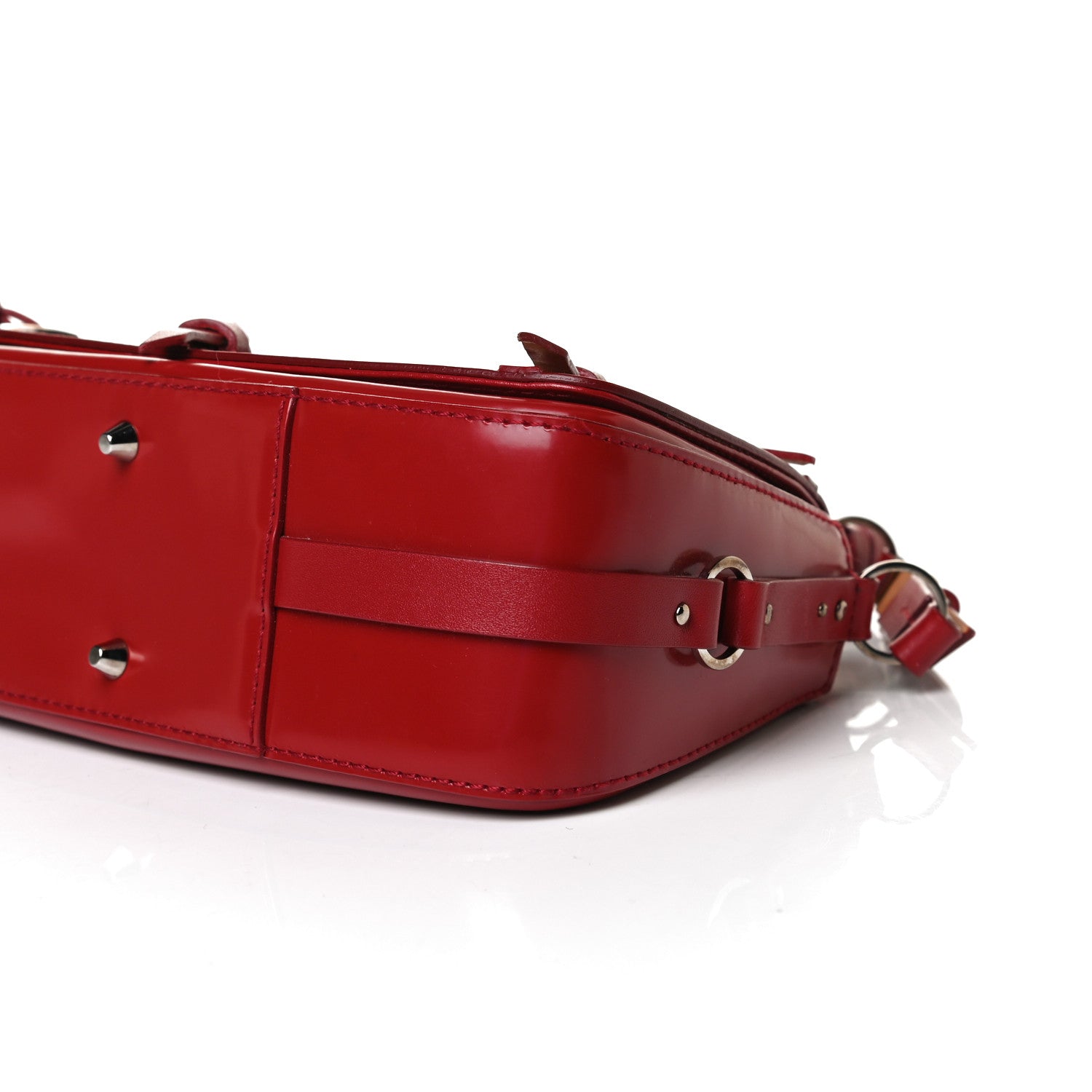 Christian Dior Glazed Calfskin Bondage Clutch Rouge 9 of 15