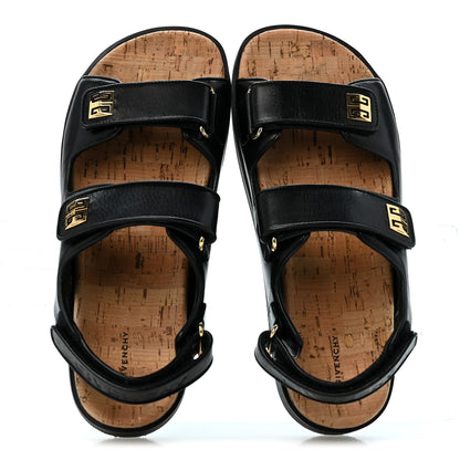 Givenchy Calfskin 4G Strap Flat Sandals 37 Black 2 of 10