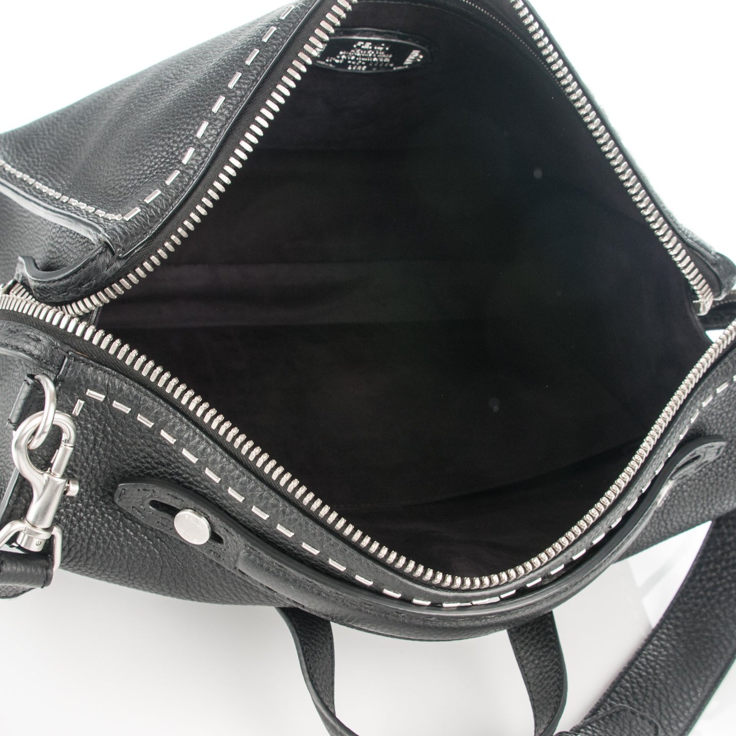 Calfskin Romano Selleria Messenger Bag Black