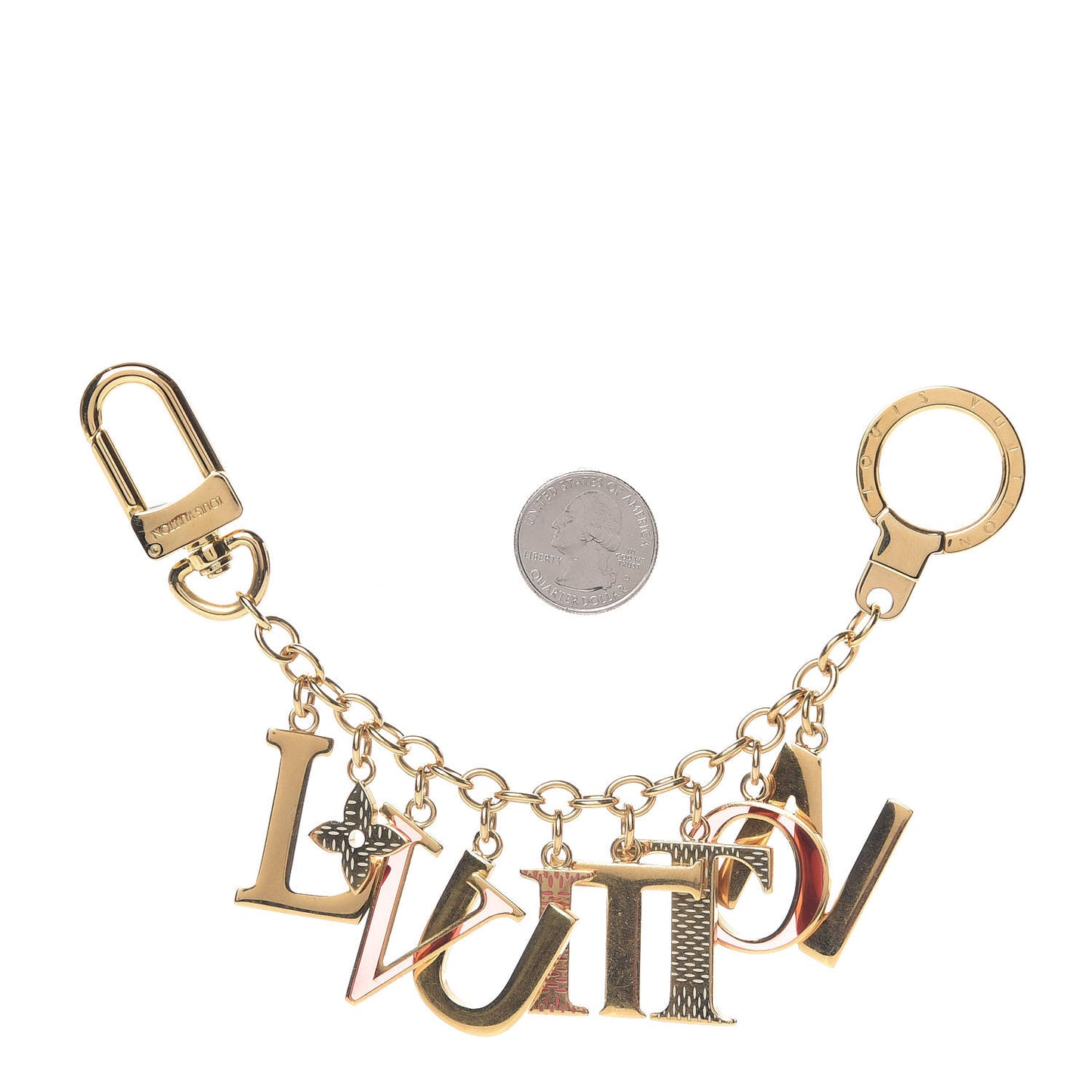 LV Tag Bag Charm Gold