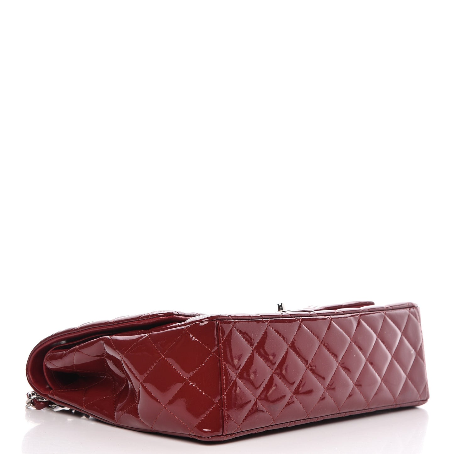 Patent Quilted Maxi Double Flap Red